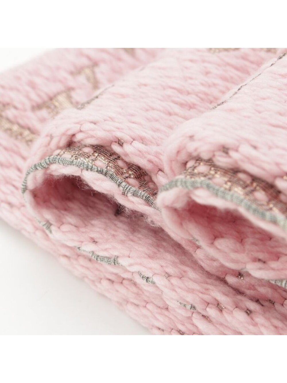 Louis Vuitton Wool Silk Echarpe Logo Mania Shine Scarf Pink - Picture 7 of 10